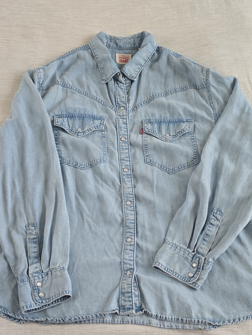 Levi's Light Blue Denim Western Button-Up Shirt Size:XL